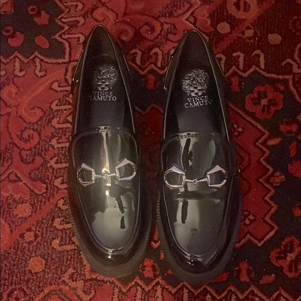Vince Camuto Black Patent Loafers